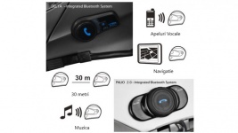 Casca Moto ORIGINE PALIO 2 Alb + sistem comunicaţii Bluetooth integrat